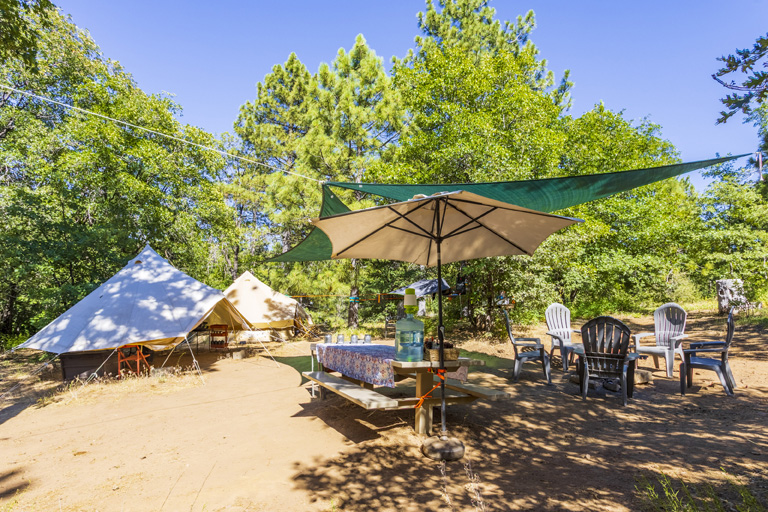 Glamping Tents at Burnt Rancheria Campground