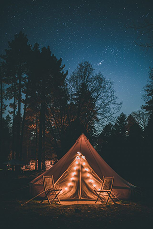Bell Tent under starry night