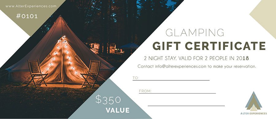 Glamping Gift Certificates