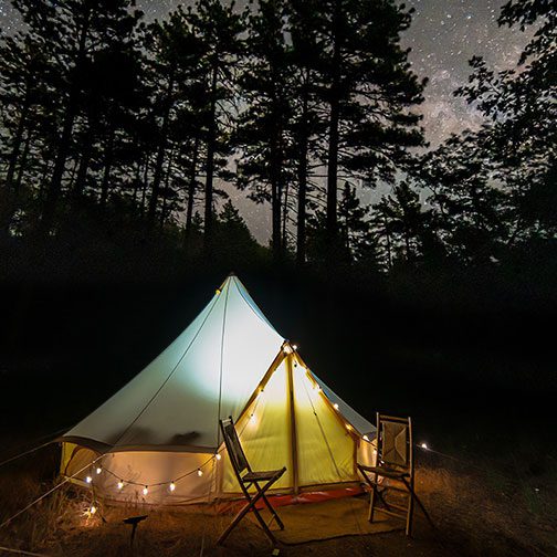 bell tent under the stars at laguna campground